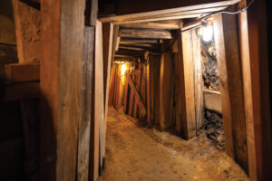 Underground mine shaft at the Ponderosa Saloon, on the Ponderosa Mine Tour in Virginia City. 