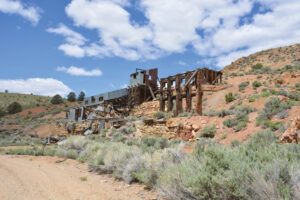 Old mining equipment remains from Grantsville ghost town.