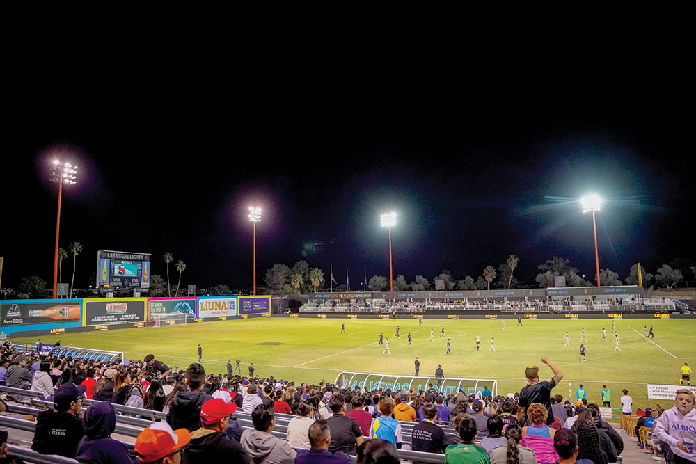 Cashman Field with crowd at a Las Vegas Lights FC game ©Lucas Peltier