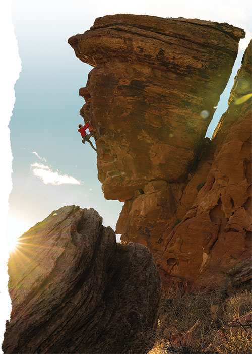 A rock climber in Red Rock Canyon