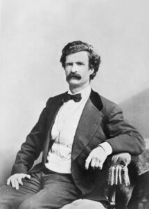 Photo of Mark Twain (Samuel Clemens). 